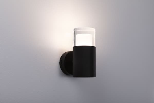 Paulmann Kame, Ytmonterad, Cylinder, 1 lampor, 3000 K, IP44, Svart