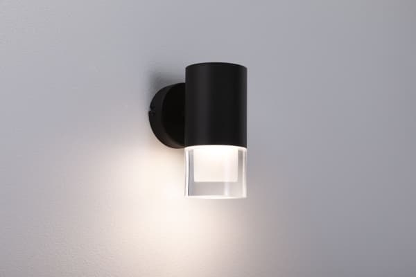Paulmann Kame, Ytmonterad, Cylinder, 1 lampor, 3000 K, IP44, Svart