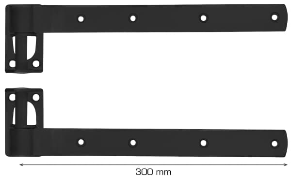 HOME It® stabelhængsel matsort 300 x 30 mm zinkbehandlet carbonstål 2 stk.