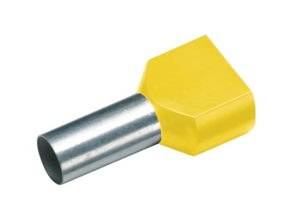 Cimco 187736 Kaksoiskaapelikengät 1 mm² Osittain eristetty Keltainen 100 kpl