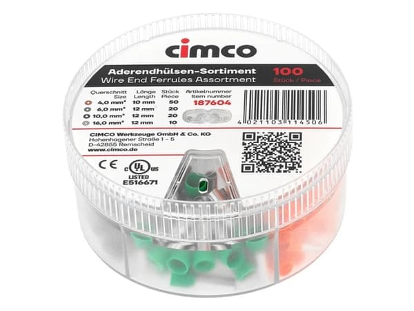 Cimco 187604 Kabelsko-sortiment Delvist isoleret 1 Set