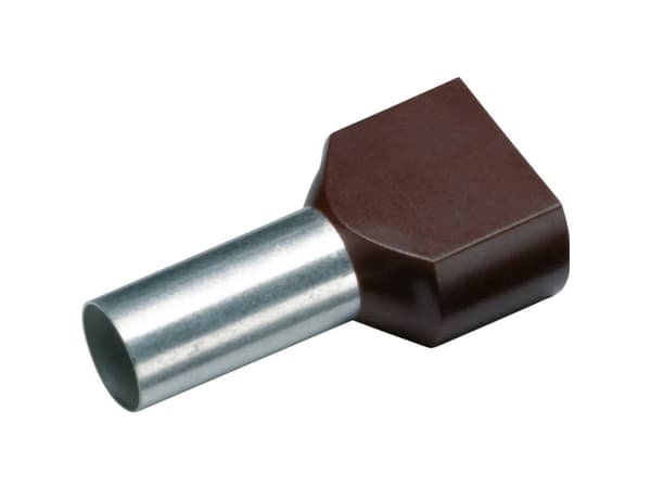 Cimco 187728 Dubbel kabelsko 10 mm² Delvis isolerad Brun 100 st