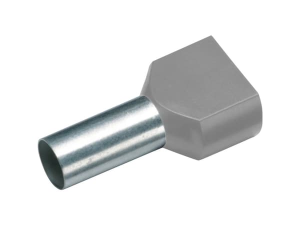 Cimco 187724 Kaksoiskaapelikenkä 2,5 mm² Osittain eristetty Harmaa 100 kpl.