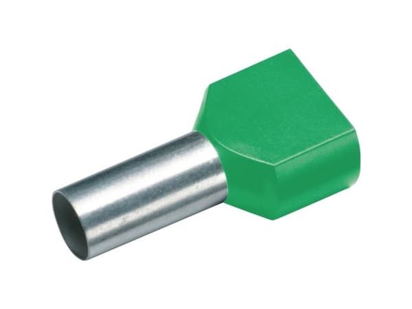 Cimco 187744 Tvillingekabelsko 16 mm² Delvist isoleret Grøn 100 stk