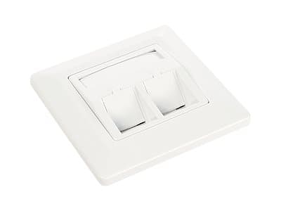 Solarix SX9-2-0-WH - Uttag för nedsänkt montering - vit - 1-gang - 2 portar