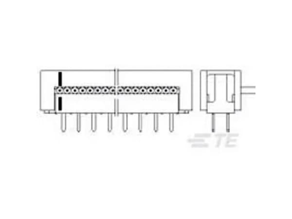 TE Connectivity Indbygningsbøsningsliste (standard) 3-216791-4 1 stk Bulk