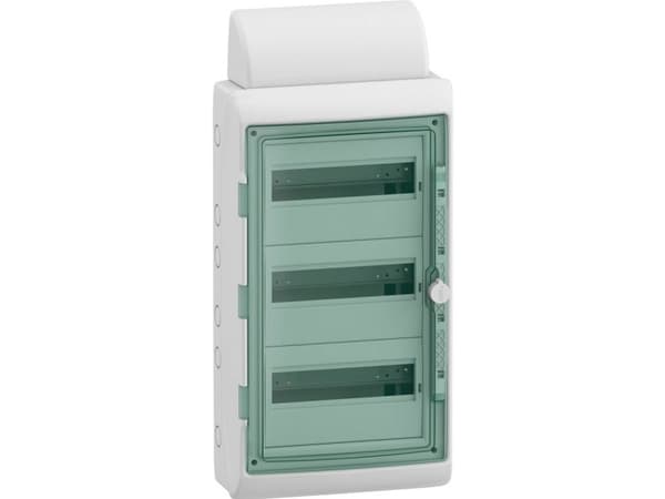 Schneider Electric 13435DE Mureva Vådrumsfordeler Overflademonteret Antal delinger = 36 Antal rækker = 3 Indhold 1 stk