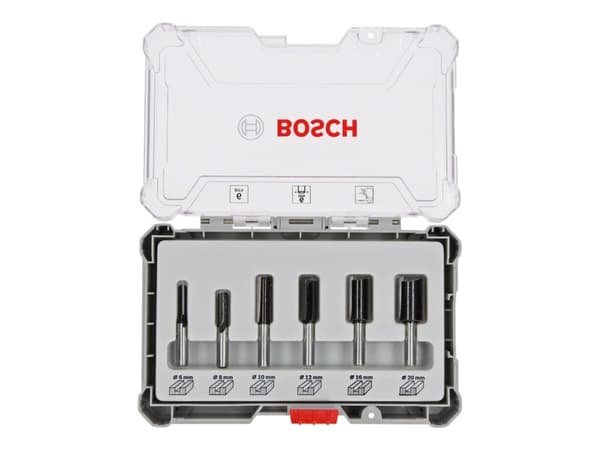 Bosch - Fresekutter - for tre, bløtt tre, løvtre, profiles - 6 deler - 6 mm, 8 mm, 10 mm, 12 mm, 20 mm, 16 mm - lengde: 50 mm, 60 mm, 54 mm