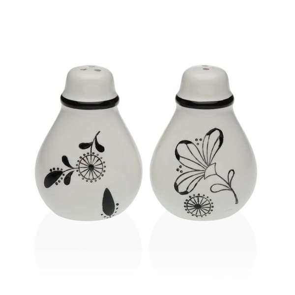 Salt och peppar shakers Versa Keramiska Dolomit Blommor 5,5 x 8,5 x 6 cm
