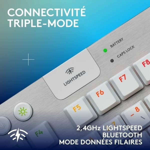 Tangentbord Logitech G915 X White French AZERTY