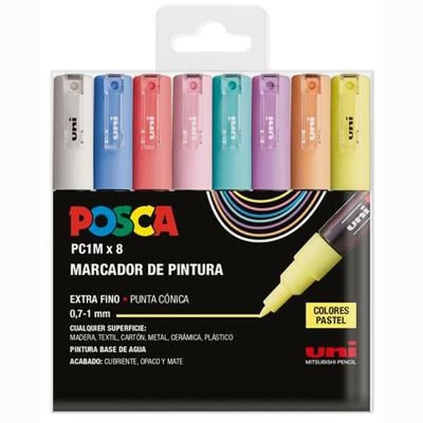 Akrylmaling tusch POSCA PC-1M/8C Kage 0,9-1,3 mm 8 stk.