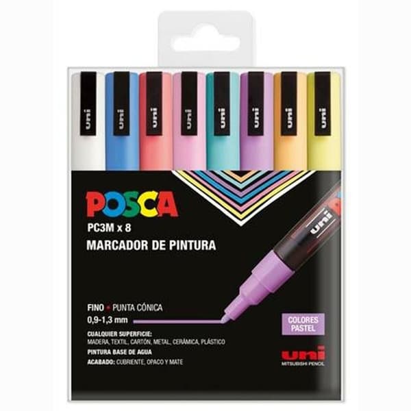 Akrylmalingstusch POSCA PC-3M/8C Kage 0,9-1,3 mm 8 stk.