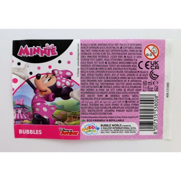 Bubble Blowing Game Minnie Mouse 3,8 x 11,5 x 3,8 cm (24 enheder)