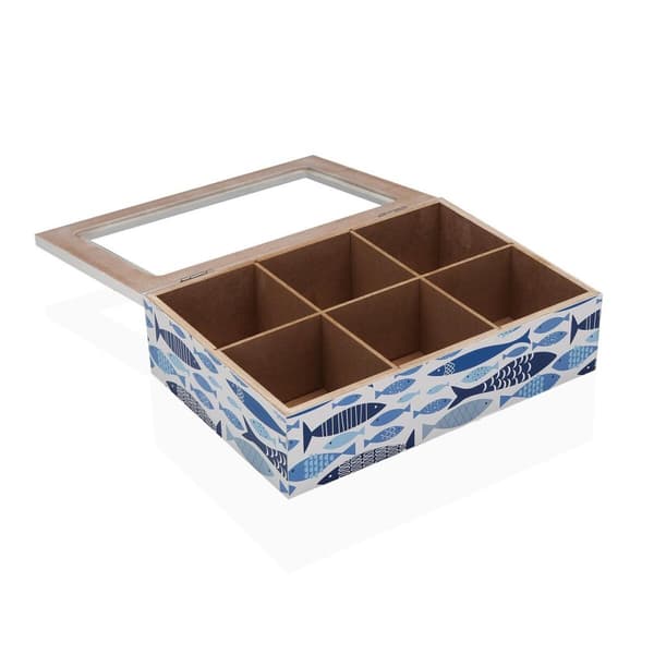 Æske til Infusioner Versa Aqua 2 Træ 17 x 7 x 24 cm