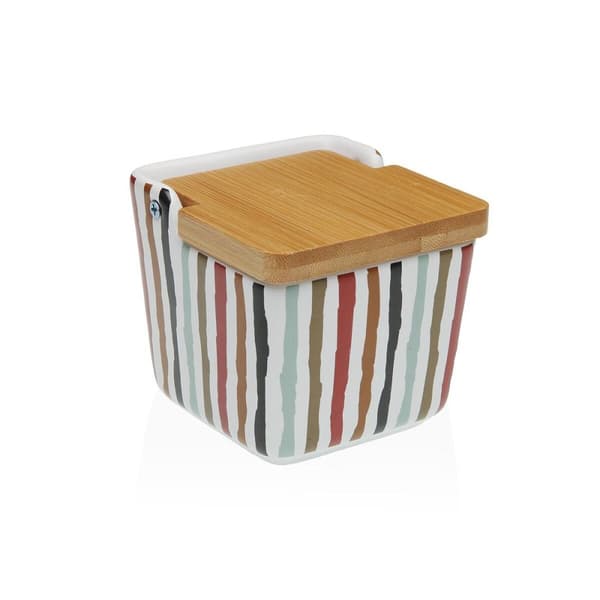 Saltshaker med lock Versa LIGNE Keramik 8,8 x 8,5 x 8,8 cm