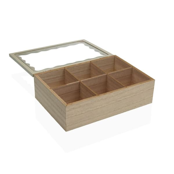 Box for Infusions Versa White Wood 20 x 5 x 16,5 cm