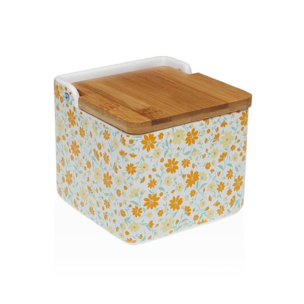Saltshaker med lock Versa CLIVIA Keramisk Dolomit 12,2 x 11,5 x 12,2 cm
