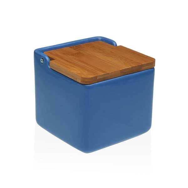 Saltshaker med lock Versa Blue Ceramic 12,2 x 11,5 x 12,2 cm
