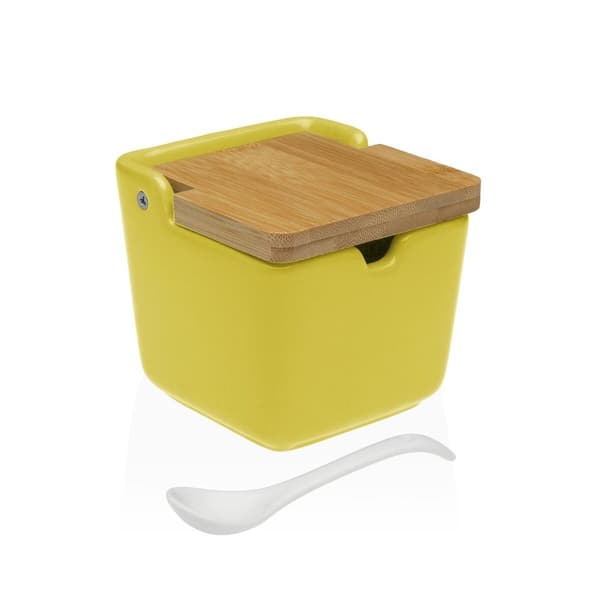 Sockerskål Versa Gul Keramik 8,8 x 8,5 x 8,8 cm