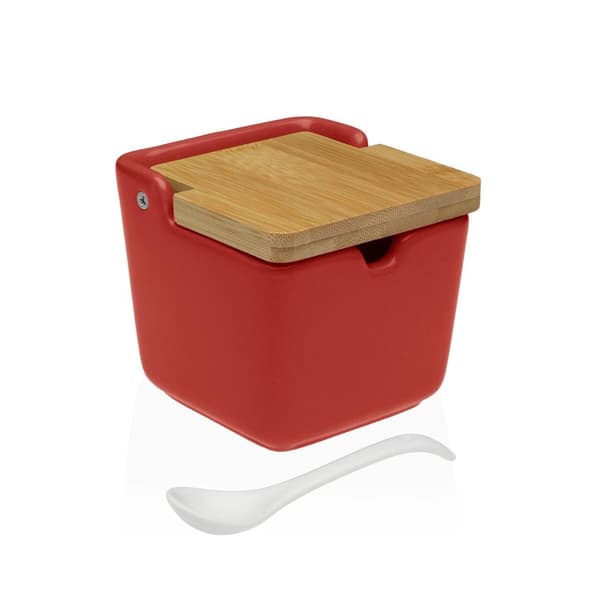 Sockerskål Versa Röd Keramik 8,8 x 8,5 x 8,8 cm