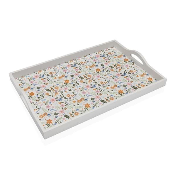 Bricka Versa MDF Trä 30 x 5 x 45 cm Blommor