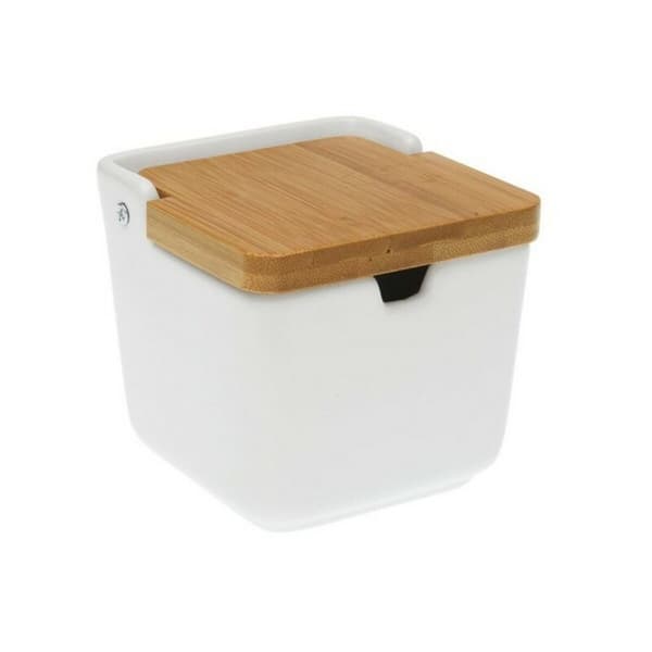 Sokerikulho kannella, bambukeraaminen (11,2 x 10,3 x 11,2 cm)