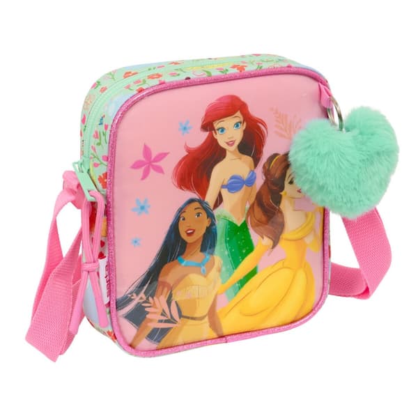 Skuldertaske Disney Princess Bloom Grøn Pink 16 x 18 x 4 cm