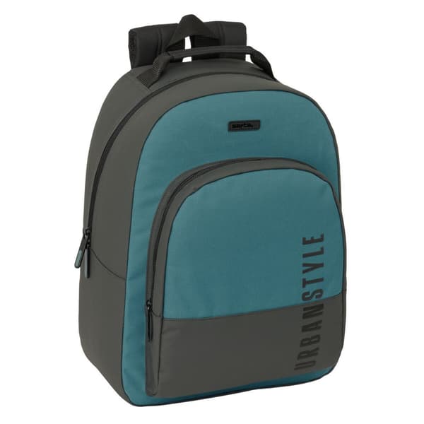 Skoletaske Safta Urban style Blå Grå 32 x 42 x 15 cm