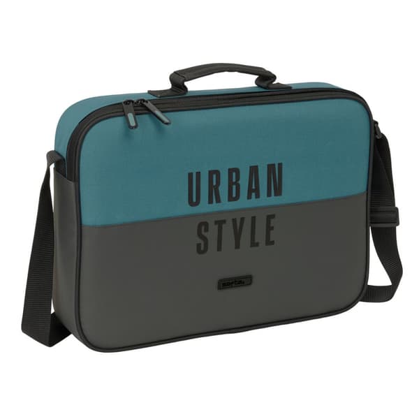 Skoletaske Safta Urban style Blå Grå 38 x 28 x 6 cm