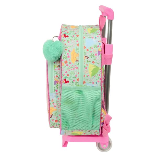 Skolerygsæk med hjul Disney Princess Bloom Grøn Pink 26 x 11 x 67 cm 26 x 34 x 11 cm