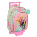 Miniatyrbillede 1 af 3: Skolerygsæk med hjul Disney Princess Bloom Grøn Pink 26 x 11 x 67 cm 26 x 34 x 11 cm