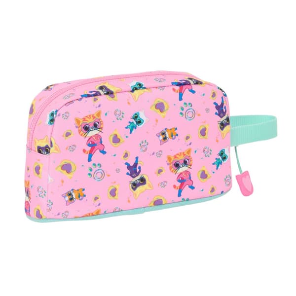 Holdall SuperKitties Pink Turkis 21,5 x 12 x 6,5 cm