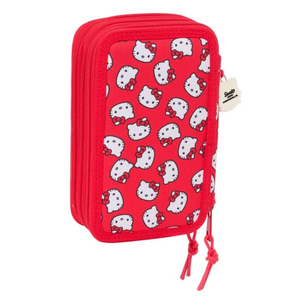 Tredobbelt Penalhus Hello Kitty Iconic Hvid Rød 12,5 x 19,5 x 5,5 cm 37 stk.