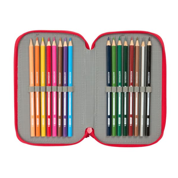 Tredobbelt Penalhus Hello Kitty Iconic Hvid Rød 12,5 x 19,5 x 5,5 cm 37 stk.