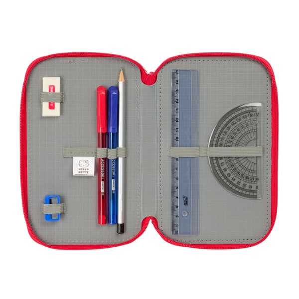 Tredobbelt Penalhus Hello Kitty Iconic Hvid Rød 12,5 x 19,5 x 5,5 cm 37 stk.