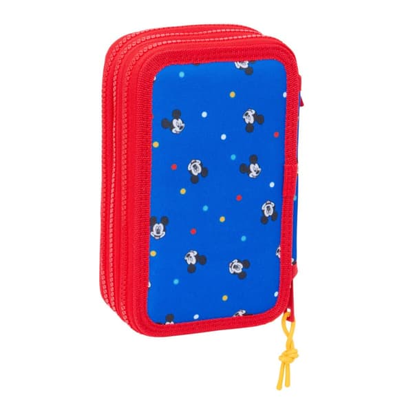 Tredobbelt Penalhus Mickey Mouse Klubhus Goddag Blå 12,5 x 19,5 x 5,5 cm 37 stk.