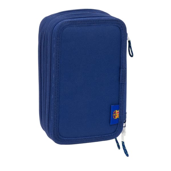 Tredobbelt Penalhus F.C. Barcelona Marineblå 12,5 x 19,5 x 5,5 cm 37 stk