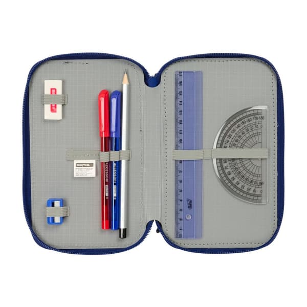 Tredobbelt Penalhus F.C. Barcelona Marineblå 12,5 x 19,5 x 5,5 cm 37 stk
