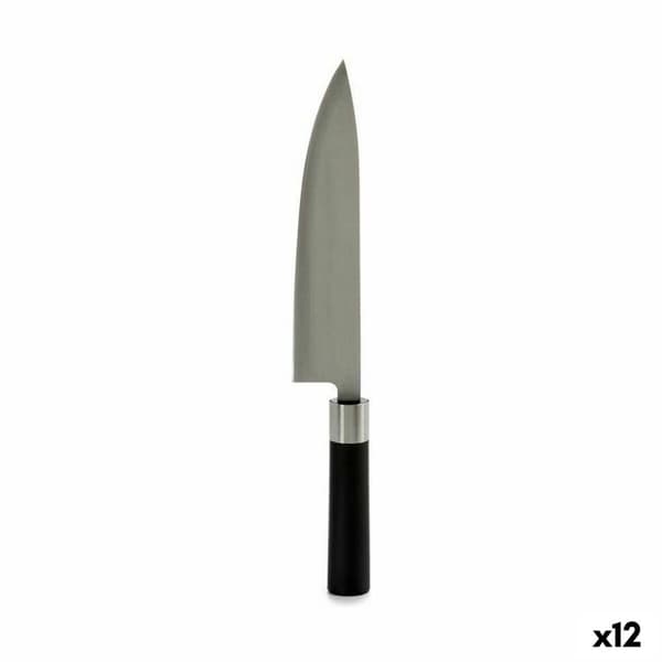 Køkkenkniv Kinvara KT11-5604S01 Sort Sølv Rustfrit stål Plast 5 x 33,5 x 2,3 cm (12 Enheder)
