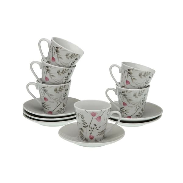 Sæt med 6 kopper med tallerken Versa Caprice porcelæn