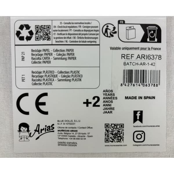 Dukkesko Arias Hvid 40 cm