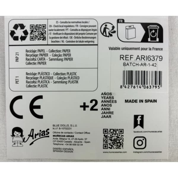 Dukkesko Arias Beige 40 cm