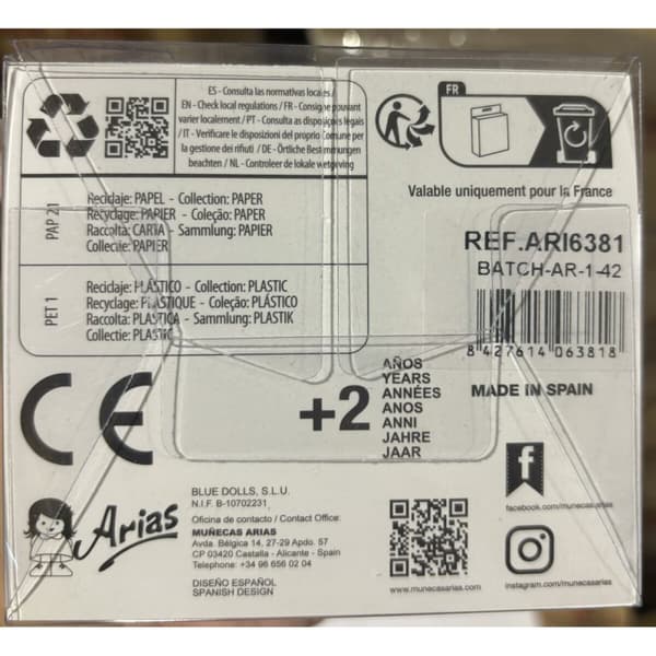 Dukkesko Arias Hvid 40 cm