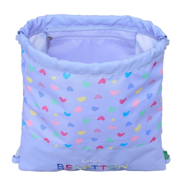 Rygsæk med Strings Benetton Lila Lilac 35 x 40 x 1 cm