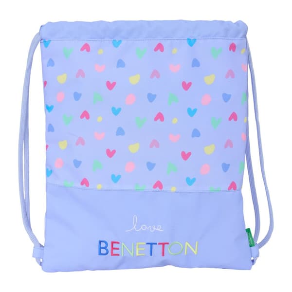 Rygsæk med Strings Benetton Lila Lilac 35 x 40 x 1 cm