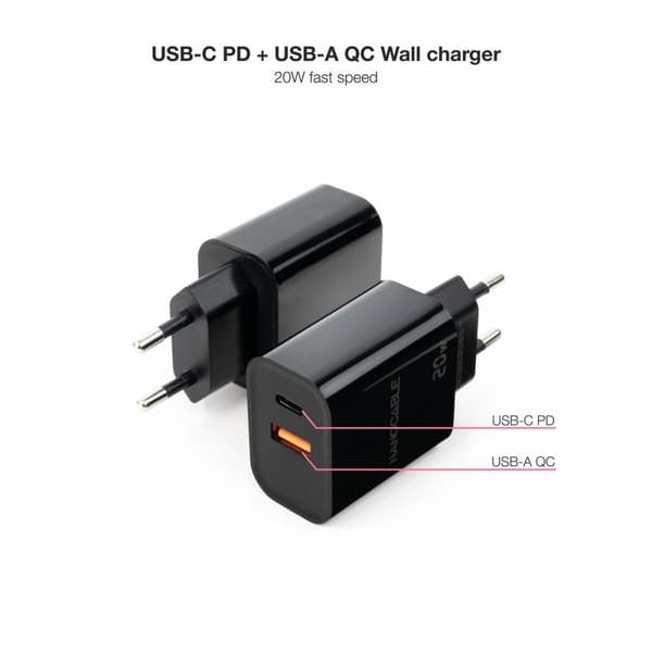Vægoplader NANOCABLE Sort 20 W