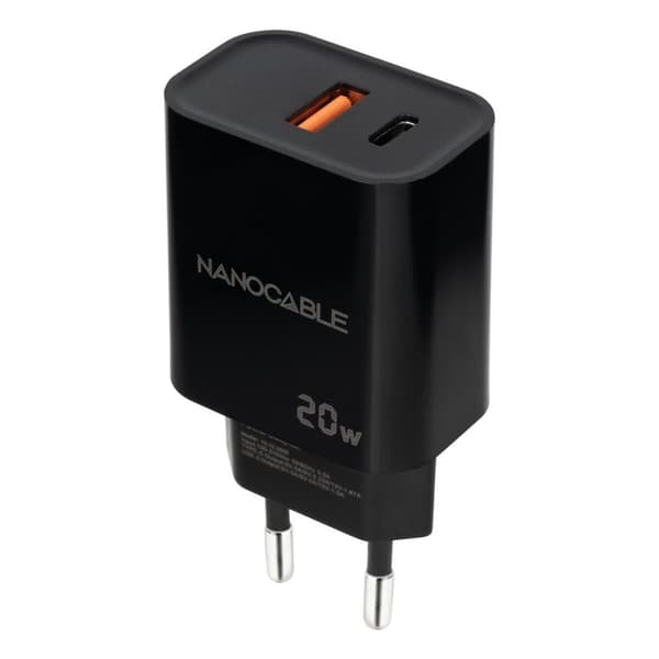 Vægoplader NANOCABLE Sort 20 W Sort