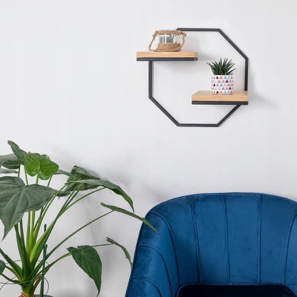 Hängande blomsterställ Sofia hylla LOFT 2x ekskiva äkta trä och stål