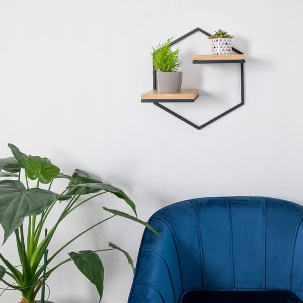 Hängande blomsterställ Olivia hylla LOFT 2x ekskiva äkta trä och stål