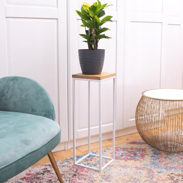 LOFT blomsterstativ 60cm metall ekskiva äkta trä och stål